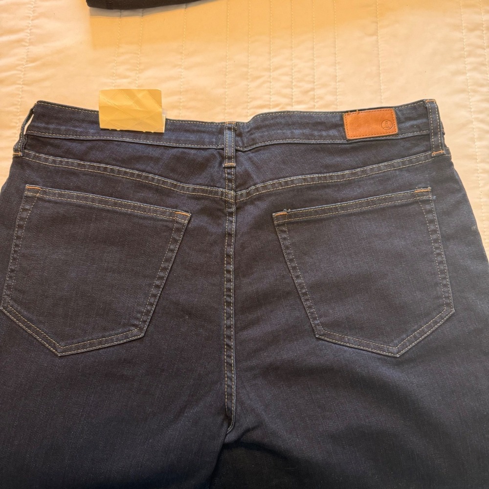 Lands' End Women's Mid Rise Slim Jeans, Dark Wash Denim, Size 14, New - Picture 8 of 8